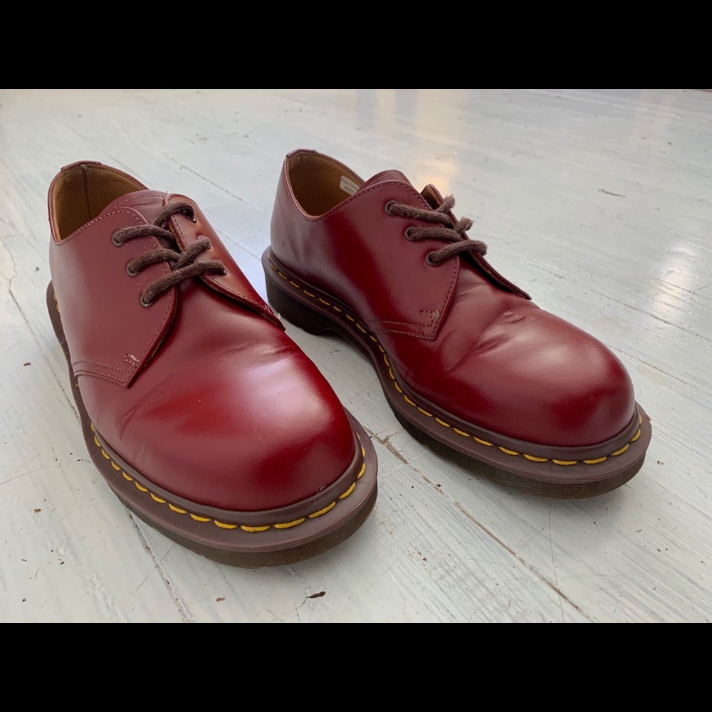 Doc Martens made in England cherry.